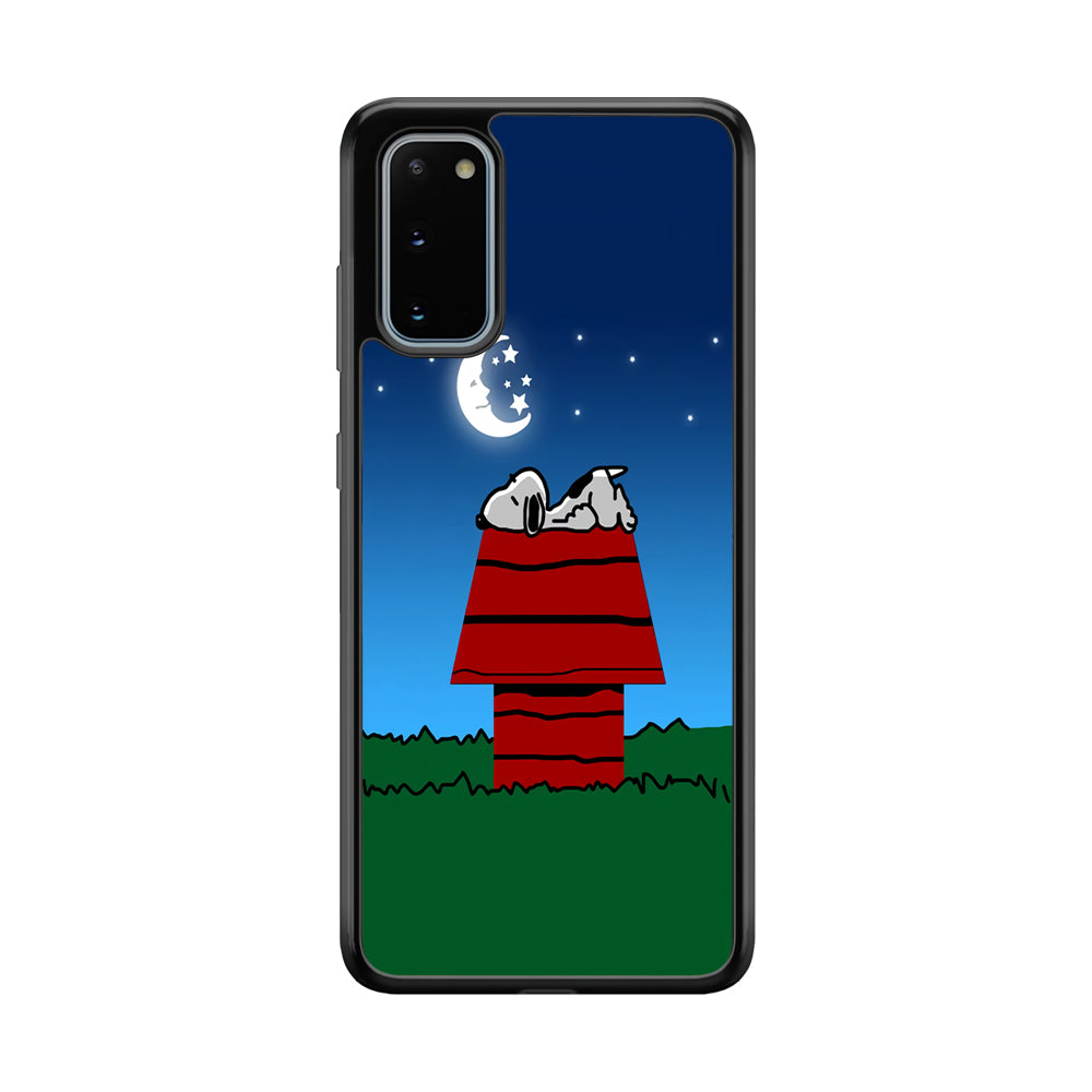 Snoopy Sleeps at Night Samsung Galaxy S20 Case