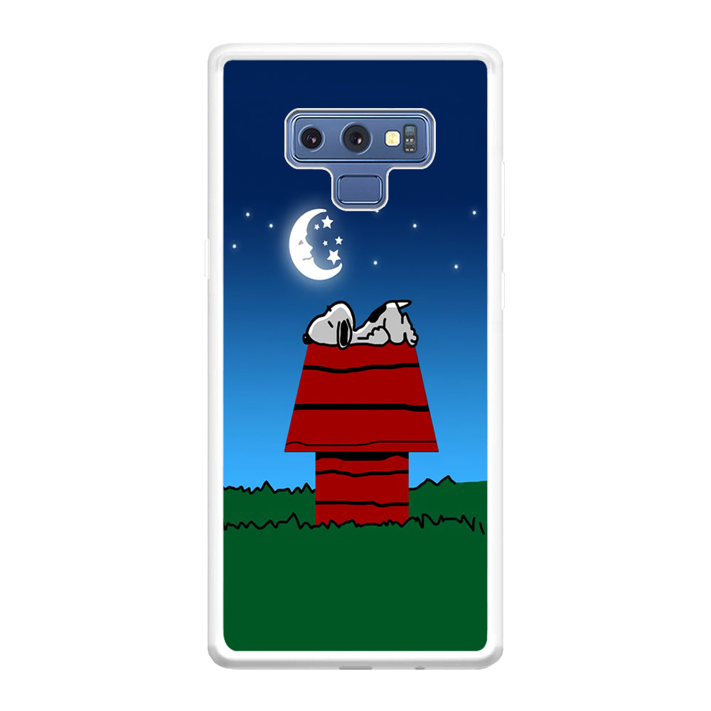 Snoopy Sleeps at Night Samsung Galaxy Note 9 Case