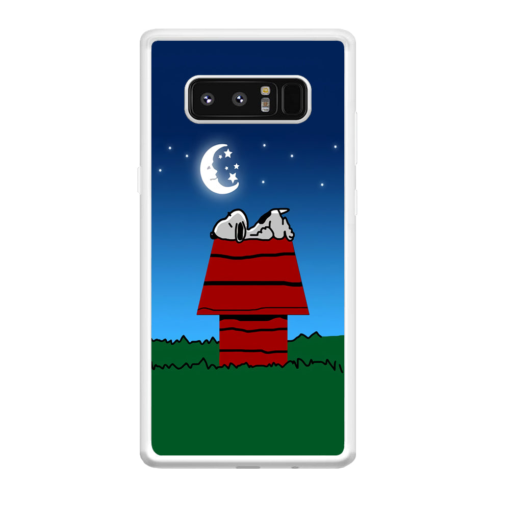 Snoopy Sleeps at Night Samsung Galaxy Note 8 Case