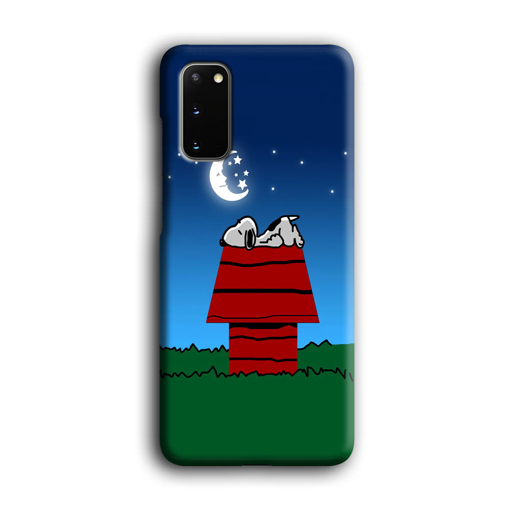 Snoopy Sleeps at Night Samsung Galaxy S20 Case