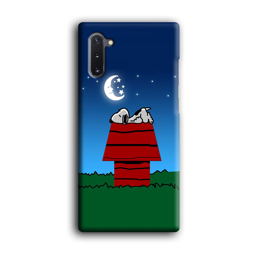 Snoopy Sleeps at Night Samsung Galaxy Note 10 Case