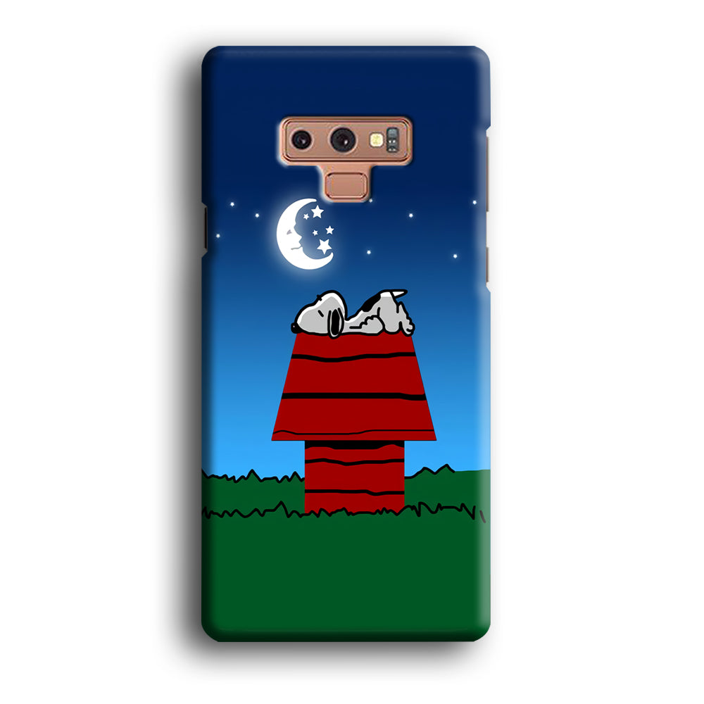 Snoopy Sleeps at Night Samsung Galaxy Note 9 Case