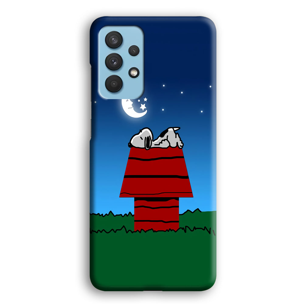 Snoopy Sleeps at Night Samsung Galaxy A32 Case