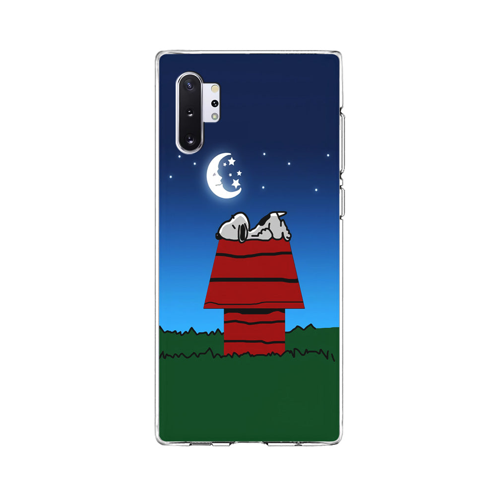 Snoopy Sleeps at Night Samsung Galaxy Note 10 Plus Case