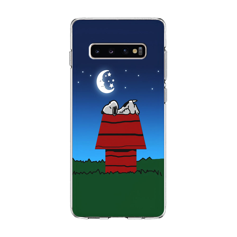 Snoopy Sleeps at Night Samsung Galaxy S10 Case