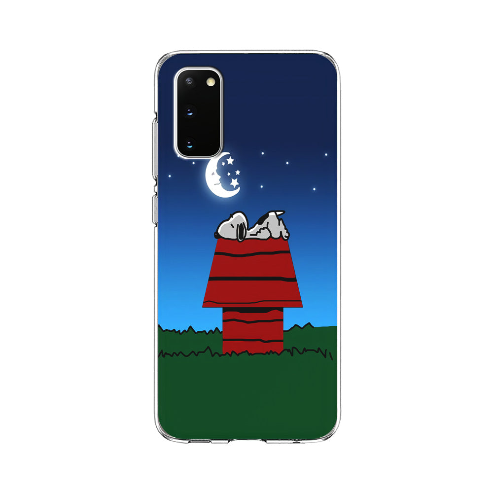 Snoopy Sleeps at Night Samsung Galaxy S20 Case