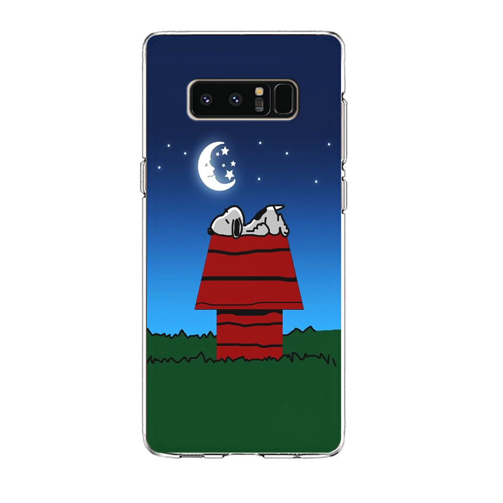 Snoopy Sleeps at Night Samsung Galaxy Note 8 Case
