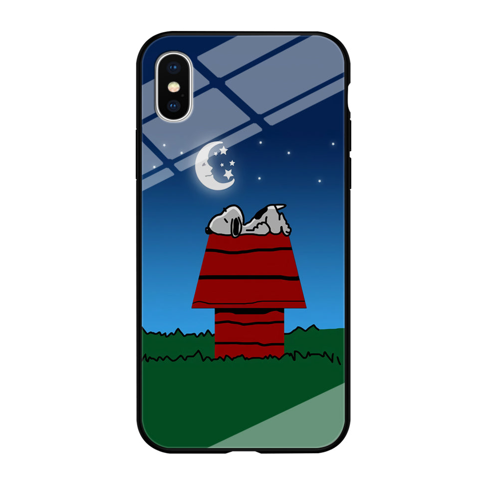Snoopy Sleeps at Night iPhone X Case