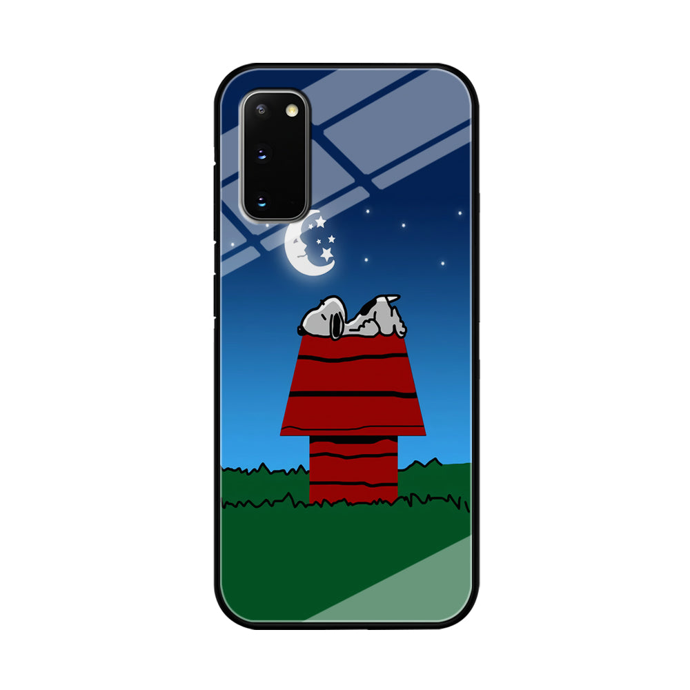 Snoopy Sleeps at Night Samsung Galaxy S20 Case