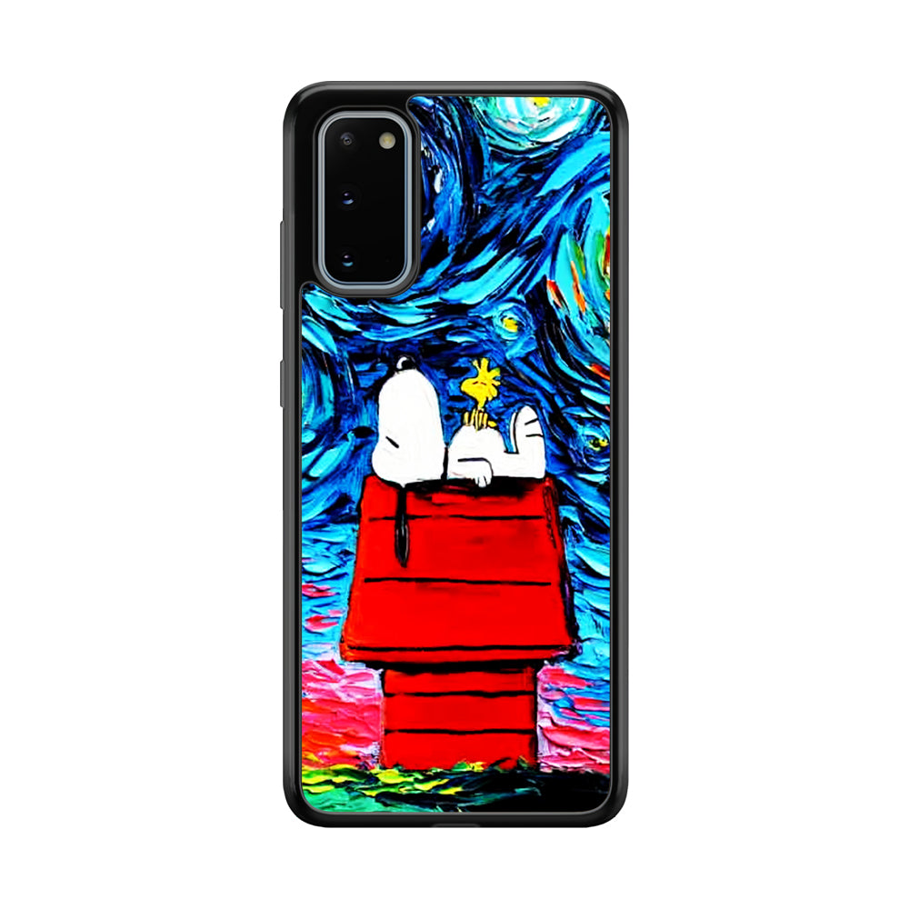 Snoopy Under Starry Night Samsung Galaxy S20 Case