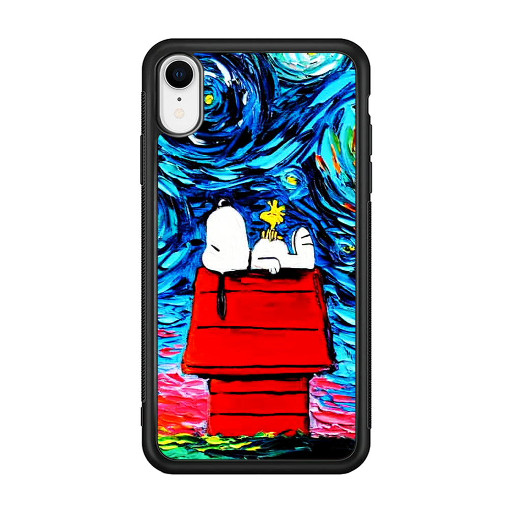 Snoopy Under Starry Night iPhone XR Case