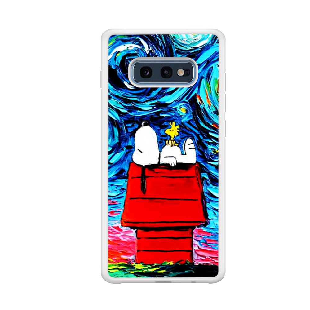 Snoopy Under Starry Night Samsung Galaxy S10E Case