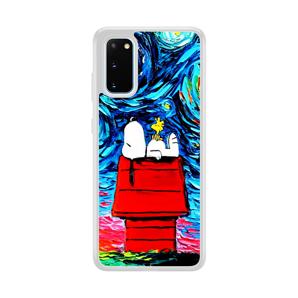 Snoopy Under Starry Night Samsung Galaxy S20 Case