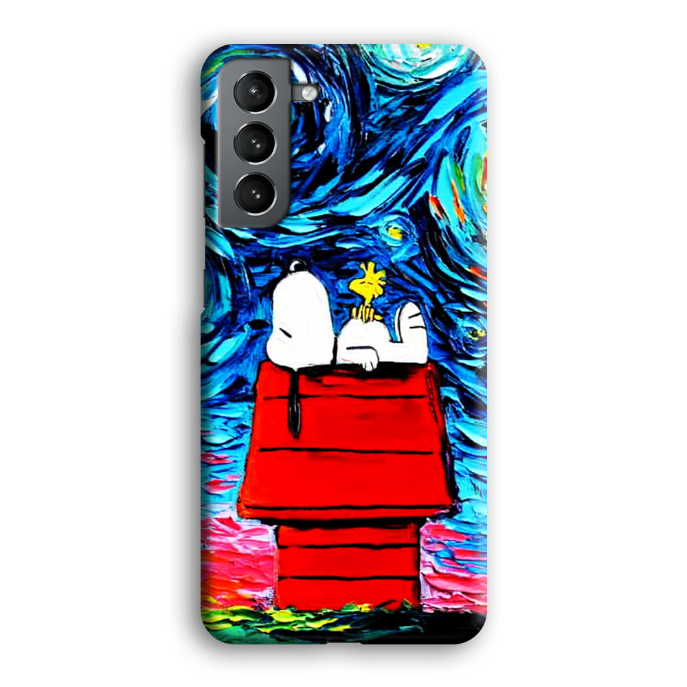 Snoopy Under Starry Night Samsung Galaxy S22 Case