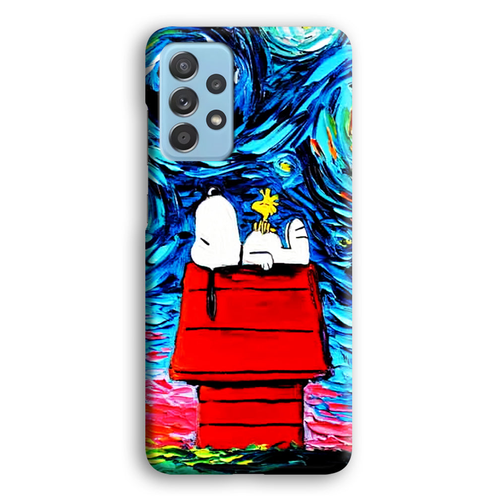 Snoopy Under Starry Night Samsung Galaxy A52 Case