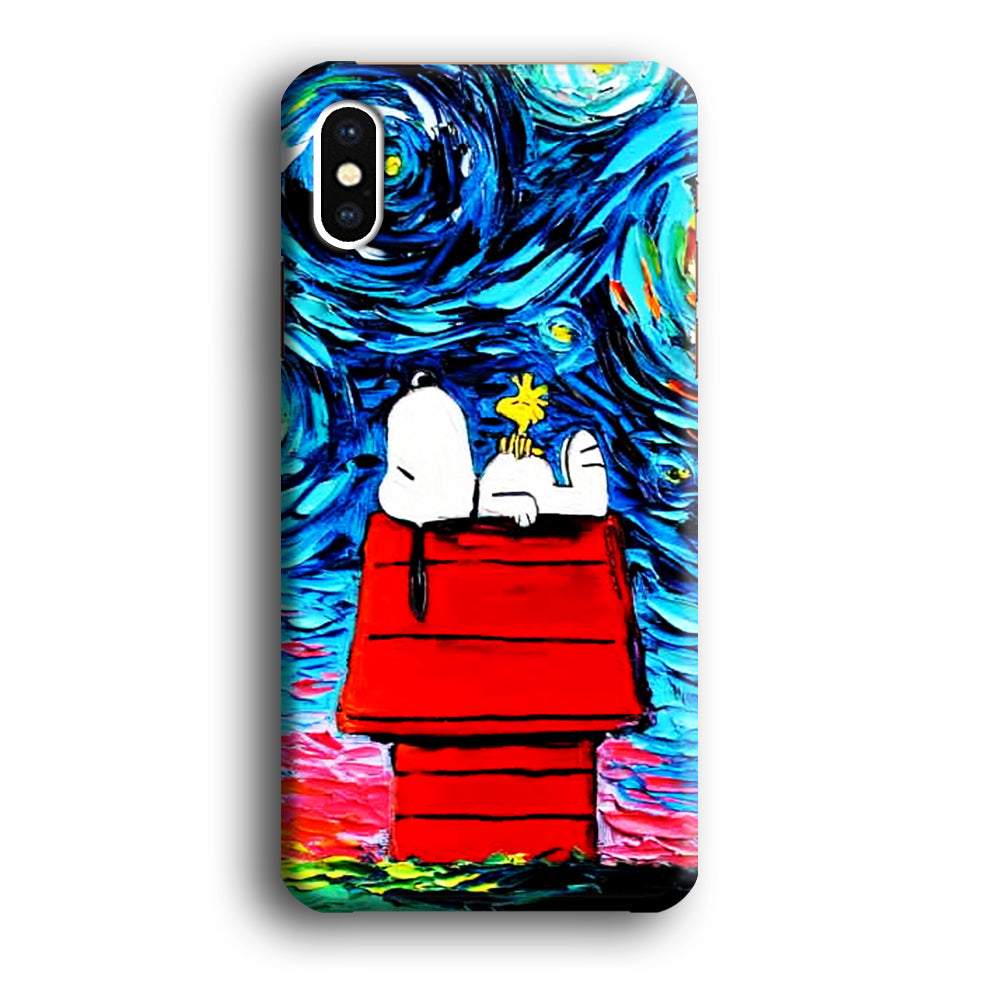 Snoopy Under Starry Night iPhone X Case