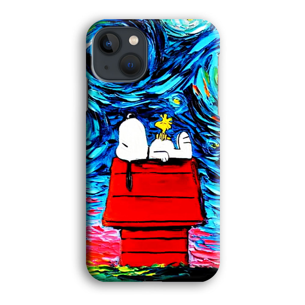 Snoopy Under Starry Night iPhone 13 Mini Case