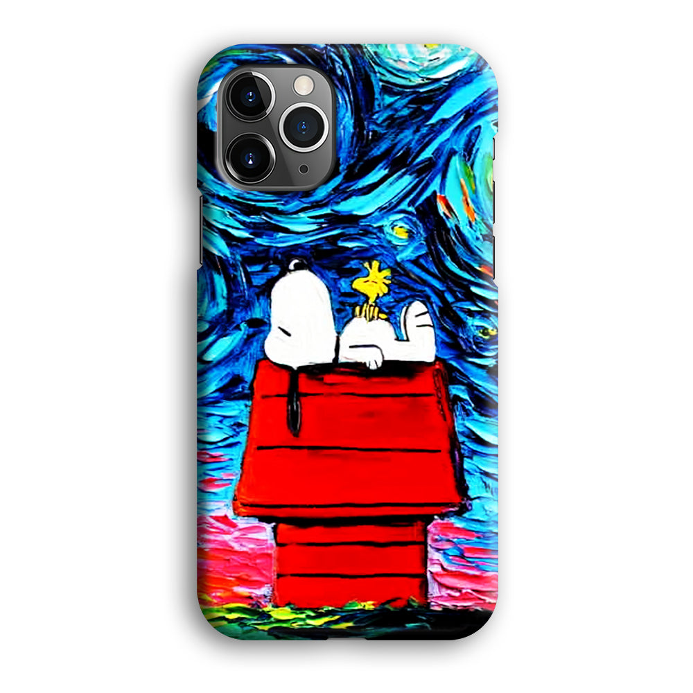 Snoopy Under Starry Night iPhone 12 Pro Case