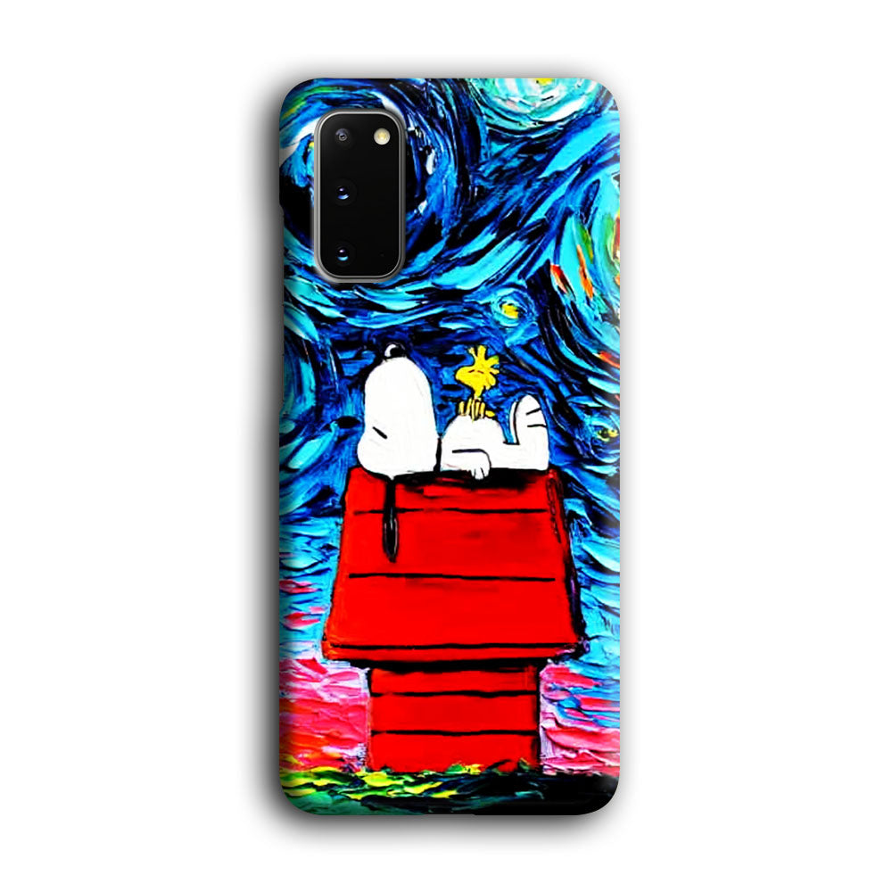 Snoopy Under Starry Night Samsung Galaxy S20 Case