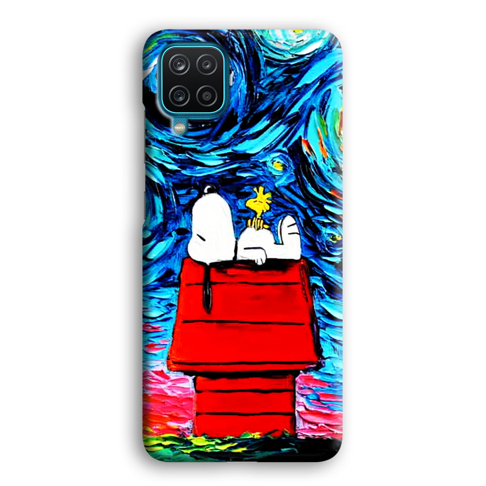 Snoopy Under Starry Night Samsung Galaxy A12 Case