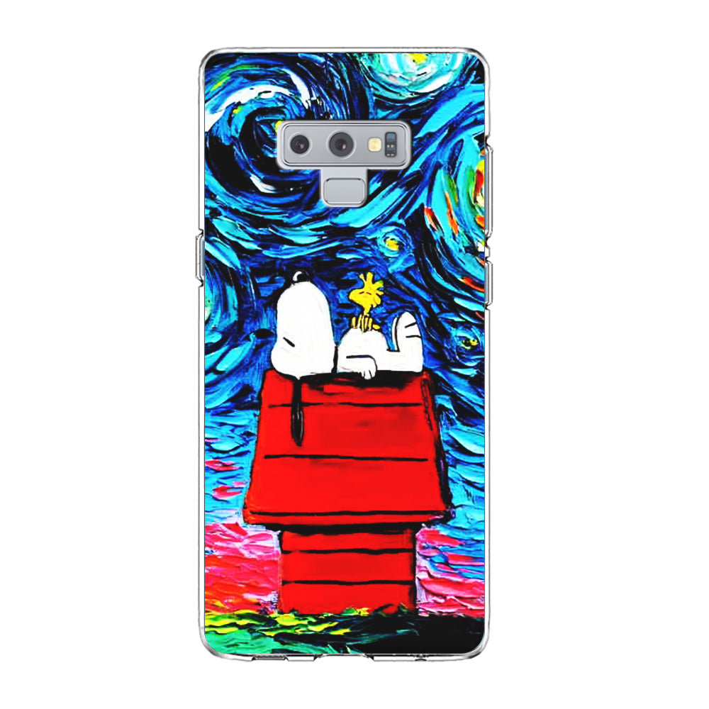 Snoopy Under Starry Night Samsung Galaxy Note 9 Case