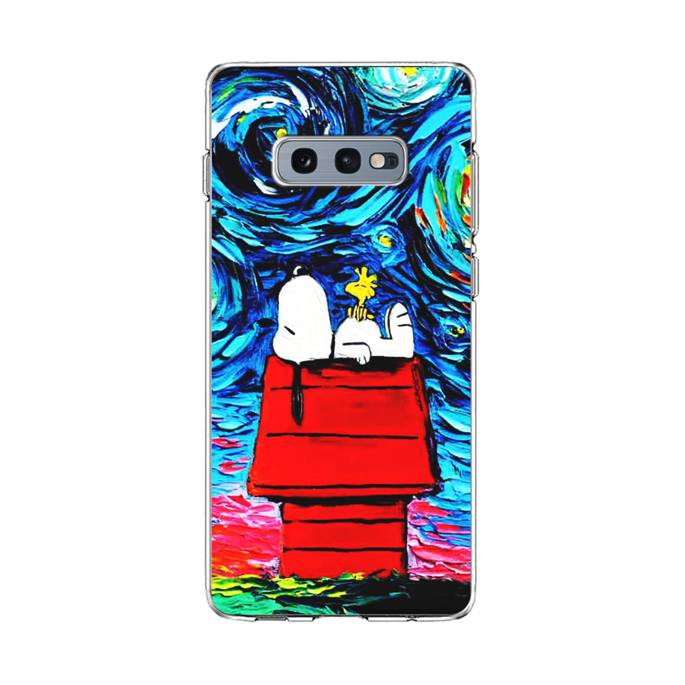 Snoopy Under Starry Night Samsung Galaxy S10E Case