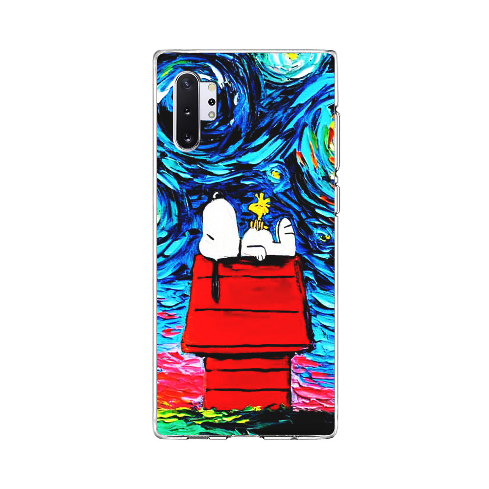 Snoopy Under Starry Night Samsung Galaxy Note 10 Plus Case