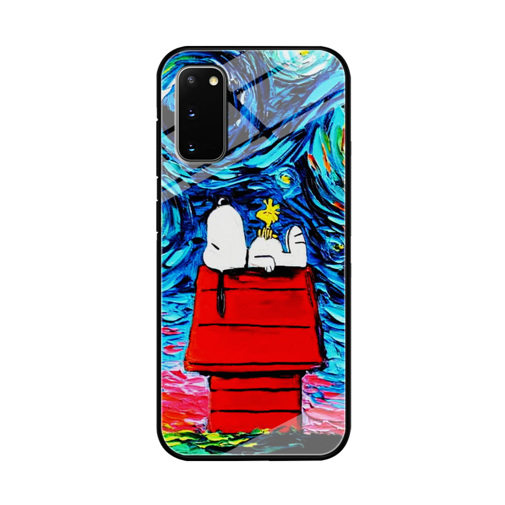 Snoopy Under Starry Night Samsung Galaxy S20 Case