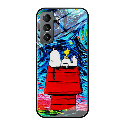 Snoopy Under Starry Night Samsung Galaxy S22 Case