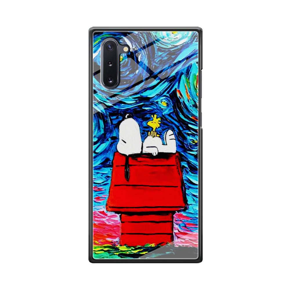 Snoopy Under Starry Night Samsung Galaxy Note 10 Case
