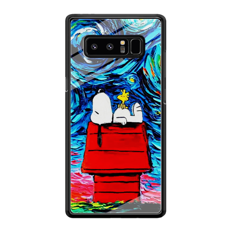 Snoopy Under Starry Night Samsung Galaxy Note 8 Case