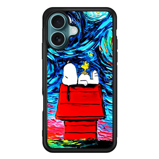 Snoopy Under Starry Night iPhone 16 Plus Case - Altracase