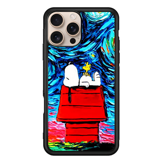 Snoopy Under Starry Night iPhone 16 Pro Case - Altracase