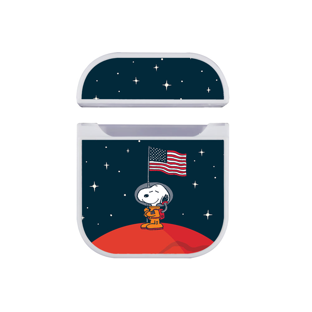 Snoopy Visiting The Moon Apple AirPods Case-AirPod Case-White-Altracase