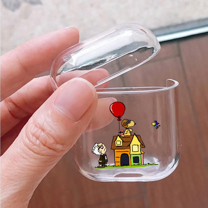 Snoopy X Up Hard Plastic Protective Clear Case Cover For Apple Airpods-AirPod Case-Altracase
