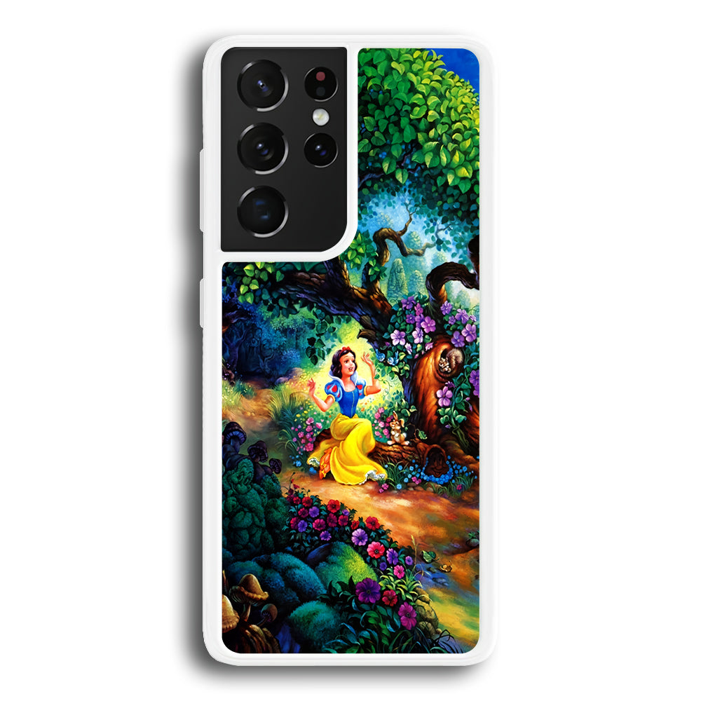 Snow White Painting Samsung Galaxy S21 Ultra Case-Phone Case-Rubber White (2D Case)-Altracase