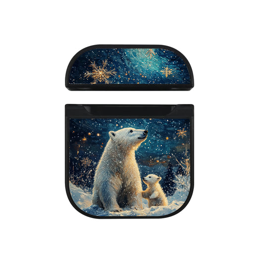 Snowy Night Polar Bears Apple AirPods Case - Altracase