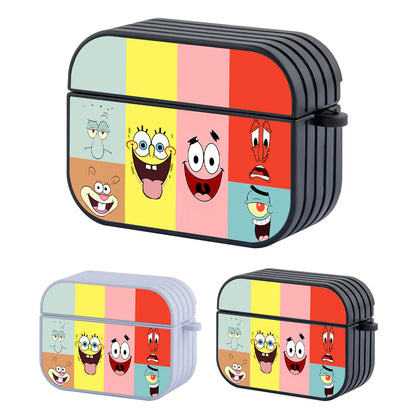 SpongeBob and Friends Faces Hard Plastic Case Cover For Apple Airpods Pro