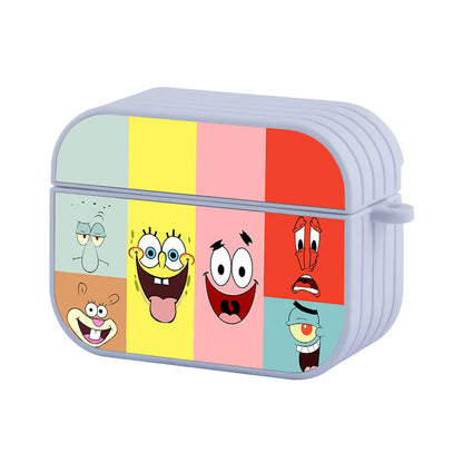 SpongeBob and Friends Faces Hard Plastic Case Cover For Apple Airpods Pro