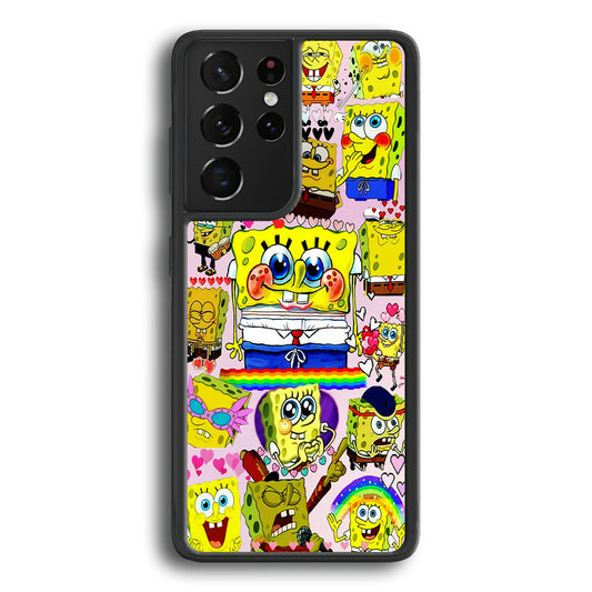 Spongebob Cute Character Samsung Galaxy S21 Ultra Case-Phone Case-Rubber Black (2D Case)-Altracase
