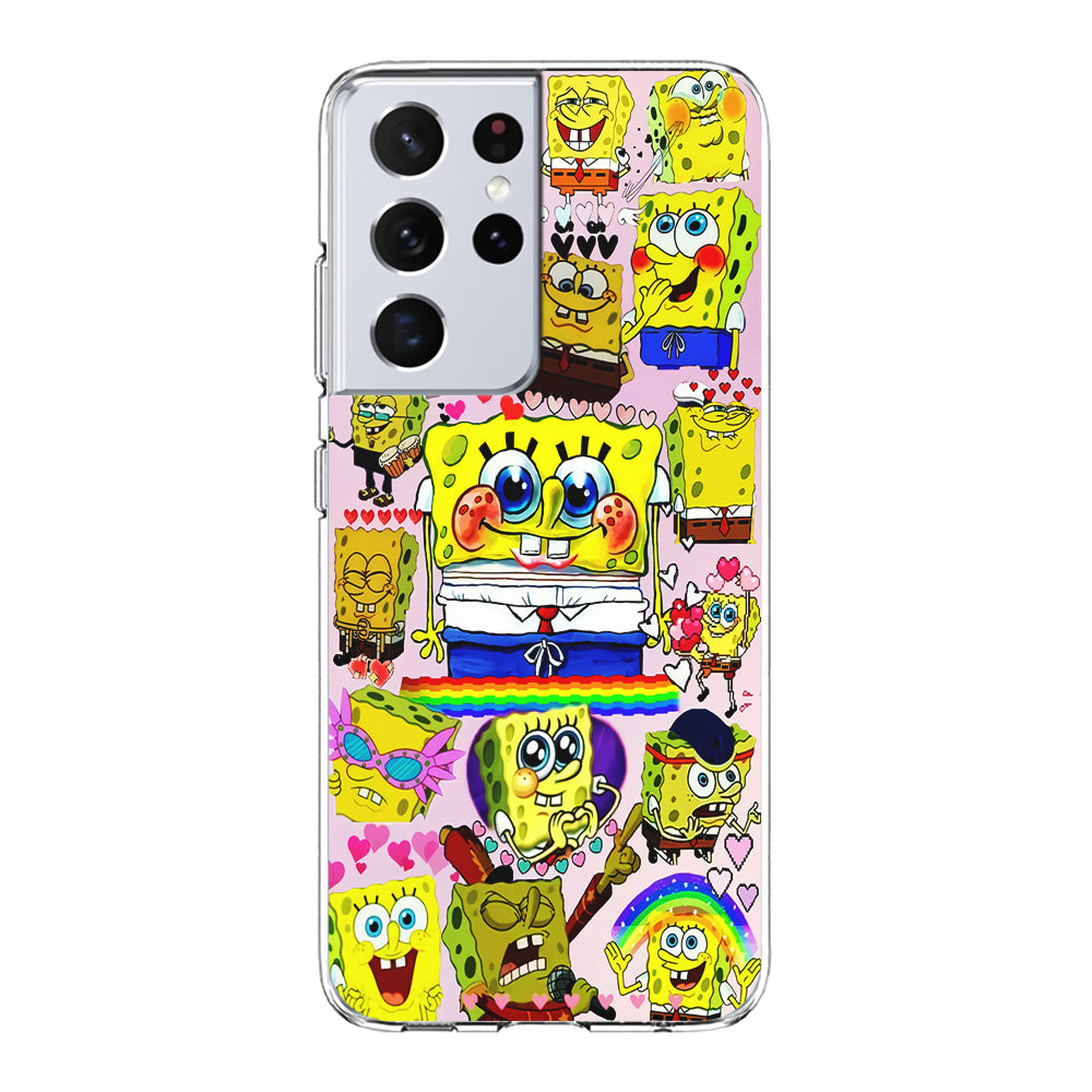 Spongebob Cute Character Samsung Galaxy S21 Ultra Case-Phone Case-Clear Soft Case-Altracase