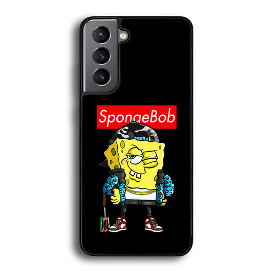 Spongebob Hypebeast Samsung Galaxy S21 Case-Phone Case-Rubber Black (2D Case)-Altracase