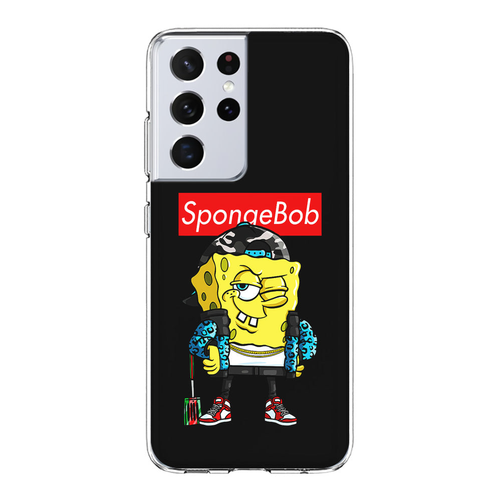 Spongebob Hypebeast Samsung Galaxy S21 Ultra Case-Phone Case-Clear Soft Case-Altracase