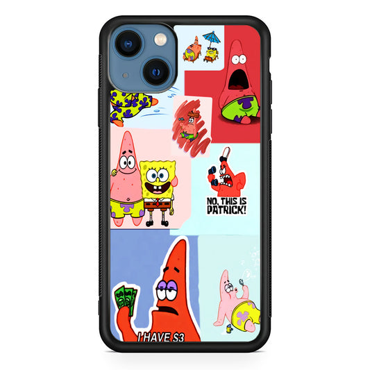 Spongebob Patrick Aesthetic iPhone 14 Case-Phone Case-Rubber Black (2D Case)-Altracase