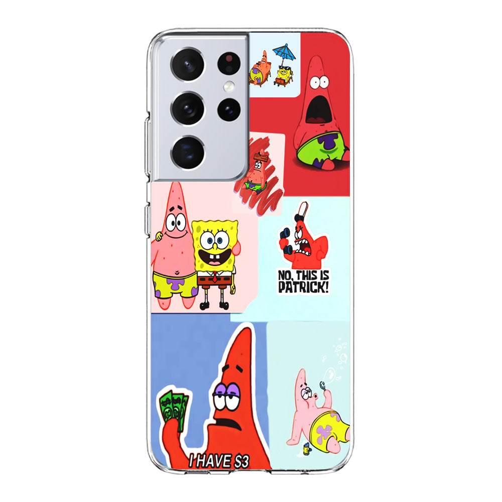 Spongebob Patrick Aesthetic Samsung Galaxy S21 Ultra Case-Phone Case-Clear Soft Case-Altracase