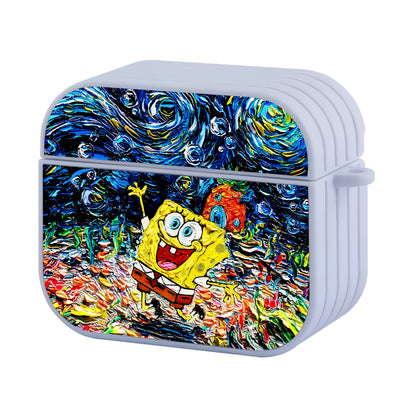 Spongebob Starry Night Art Hard Plastic Case Cover For Apple Airpods 3