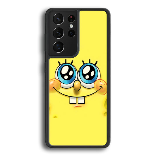 Spongebob's smiling face Samsung Galaxy S21 Ultra Case-Phone Case-Rubber Black (2D Case)-Altracase