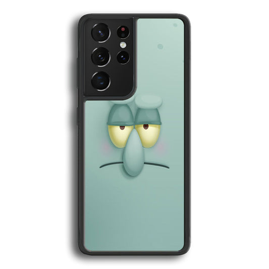 Squidward Tentacles Face Samsung Galaxy S21 Ultra Case-Phone Case-Rubber Black (2D Case)-Altracase