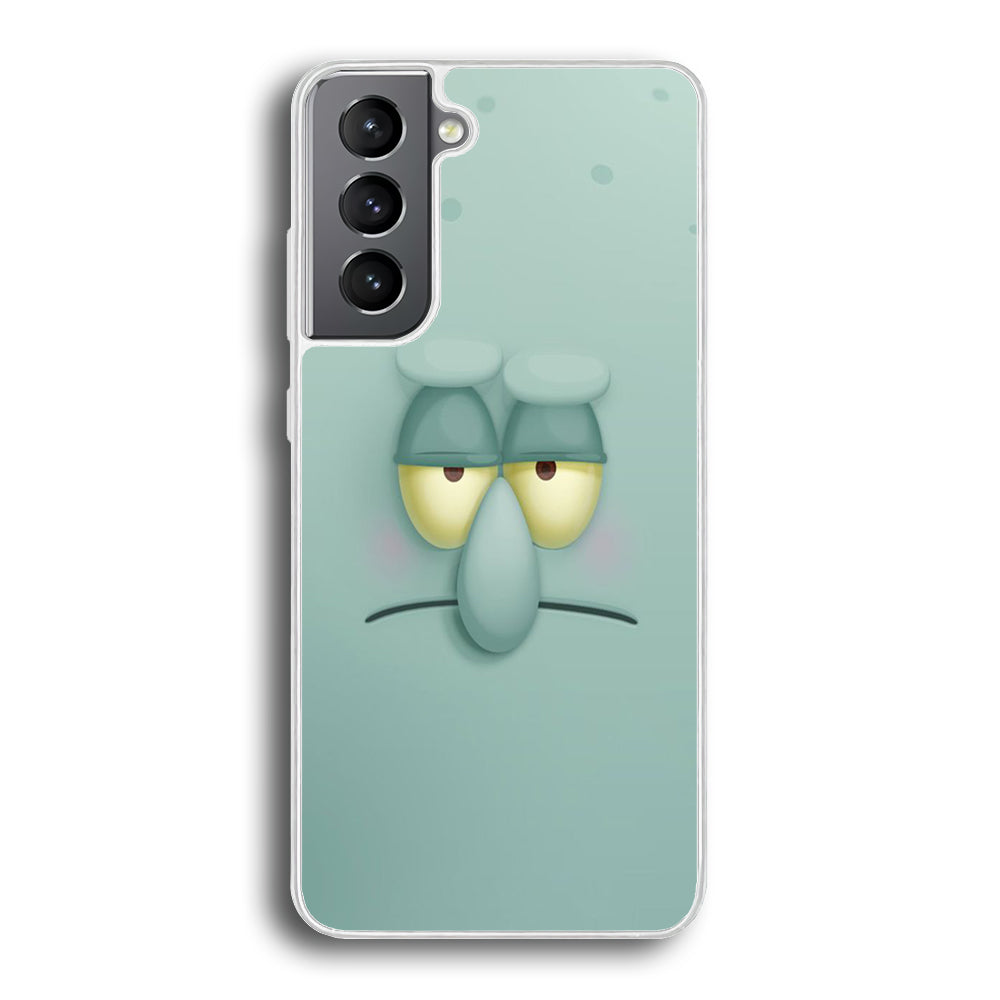 Squidward Tentacles Face Samsung Galaxy S23 Plus Case-Phone Case-Rubber White (2D Case)-Altracase