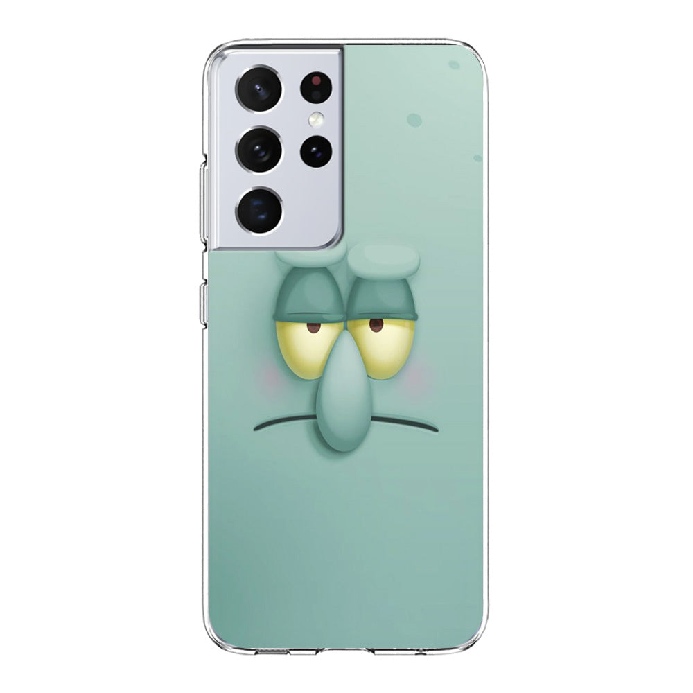 Squidward Tentacles Face Samsung Galaxy S21 Ultra Case-Phone Case-Clear Soft Case-Altracase